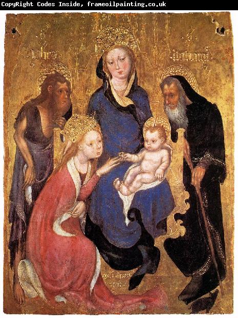 Michelino da Besozzo The Mystic Marriage of St Catherine, St John the Baptist, St Antony Abbot